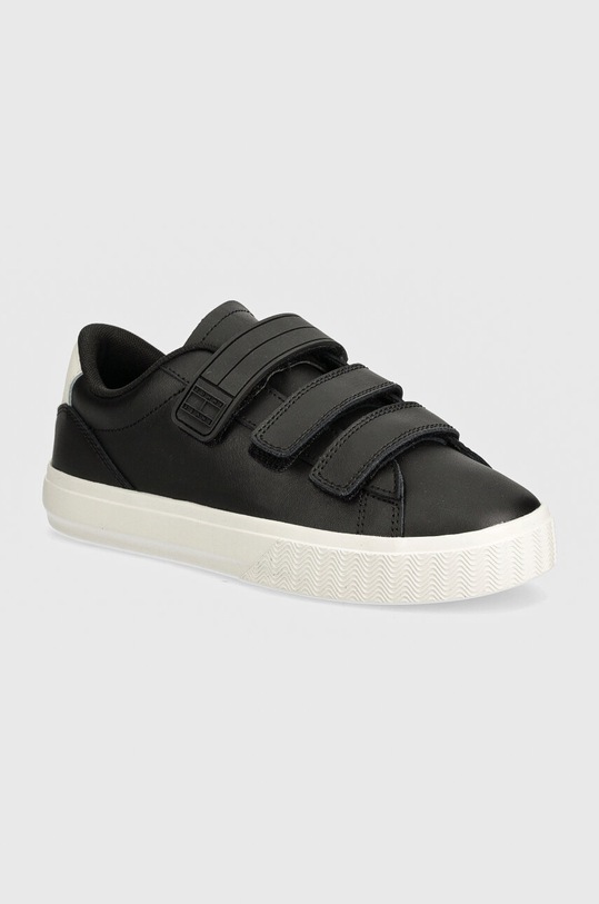 Шкіряні кросівки Tommy Jeans TJW CUPSOLE SNEAKER VELCRO пласка чорний EN0EN02568