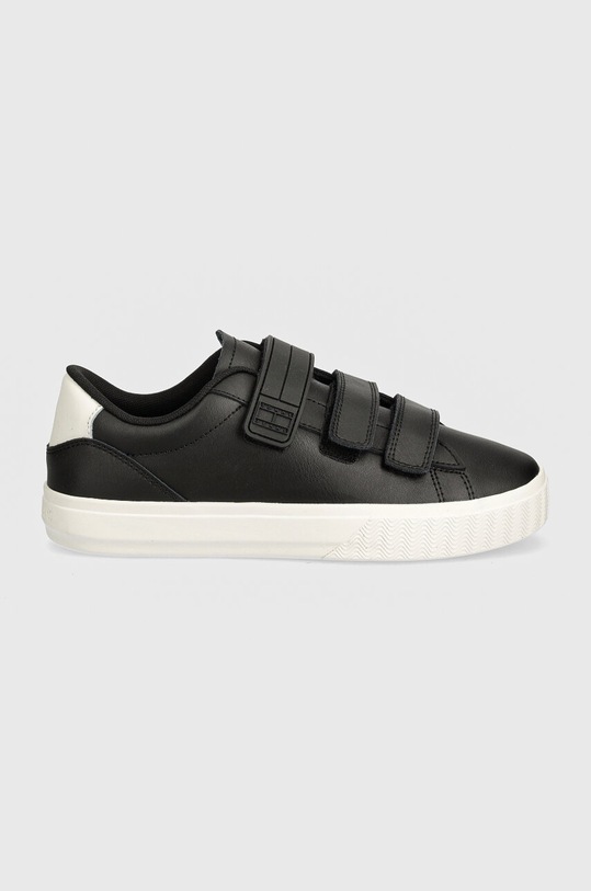 Шкіряні кросівки Tommy Jeans TJW CUPSOLE SNEAKER VELCRO EN0EN02568 чорний AW24