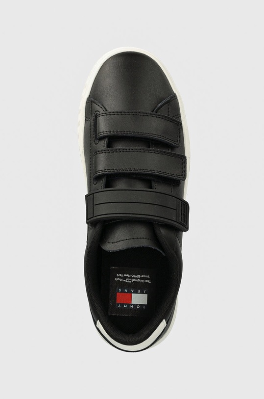 Шкіряні кросівки Tommy Jeans TJW CUPSOLE SNEAKER VELCRO чорний EN0EN02568