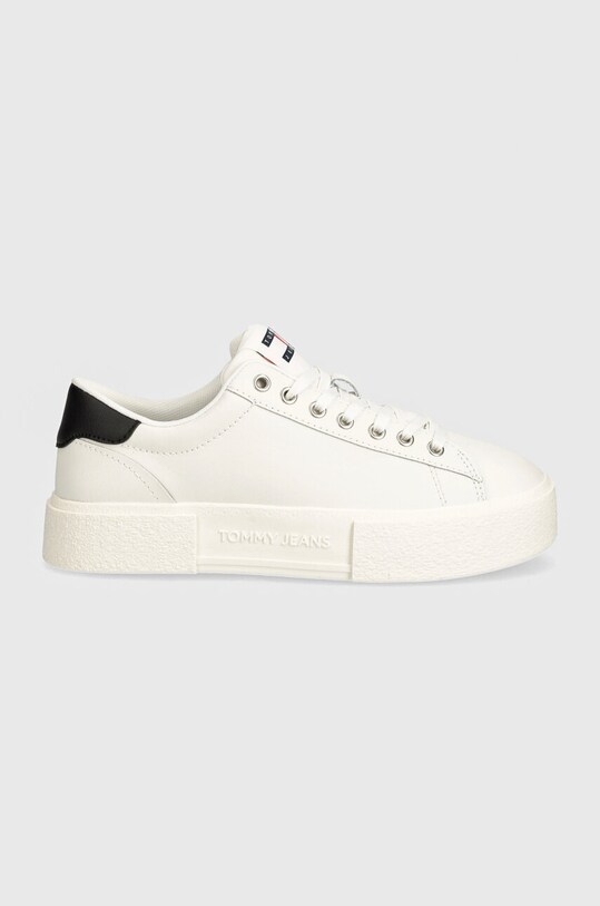 Шкіряні кросівки Tommy Jeans TJW FOXING FLATFORM EN0EN02567 білий AW24