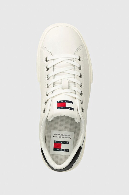 Шкіряні кросівки Tommy Jeans TJW FOXING FLATFORM білий EN0EN02567