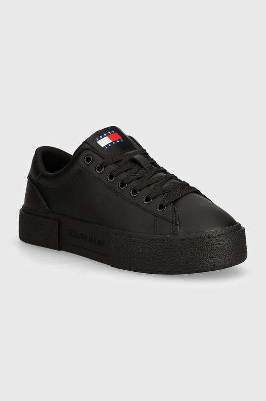 Tommy Jeans sneakers din piele TJW FOXING FLATFORM platformă negru EN0EN02567