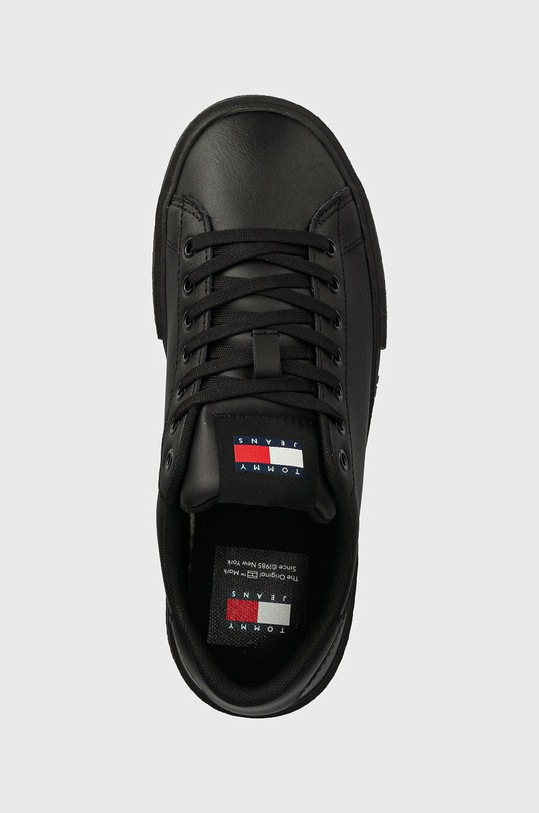 Tommy Jeans sneakers din piele TJW FOXING FLATFORM negru EN0EN02567