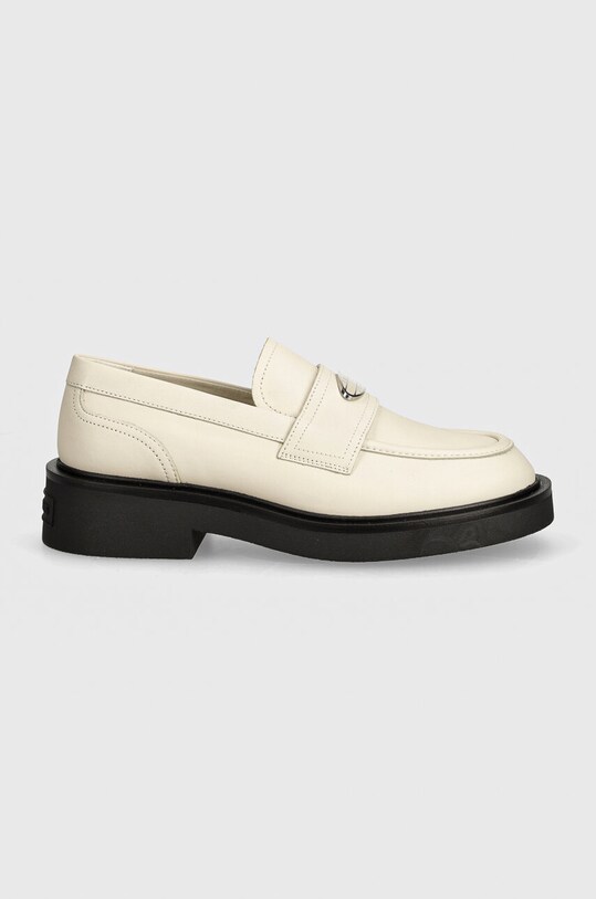 Kožené mokasíny Tommy Jeans TJW FLAT LOAFER EN0EN02557 béžová AW24
