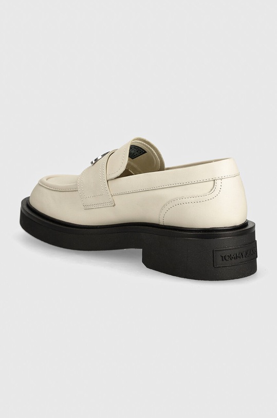 Obuwie Tommy Jeans mokasyny skórzane TJW FLAT LOAFER EN0EN02557 beżowy