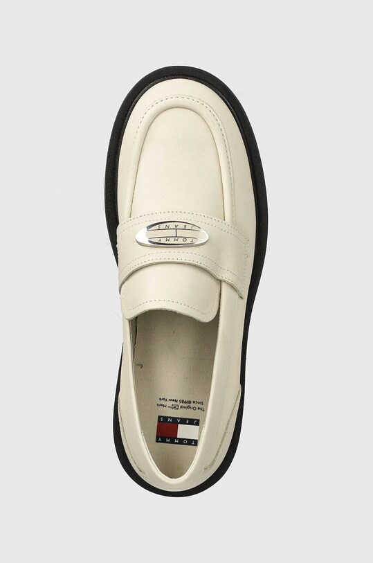 Kožené mokasíny Tommy Jeans TJW FLAT LOAFER béžová EN0EN02557