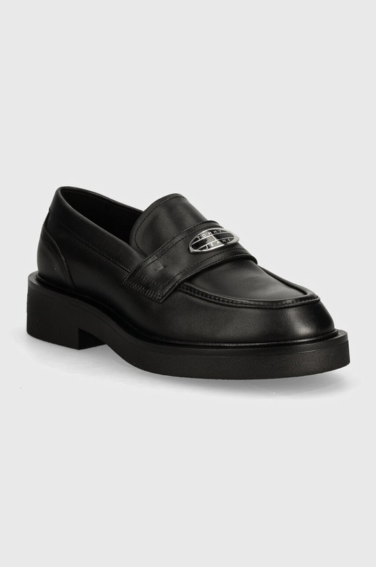 Tommy Jeans mocasini de piele TJW FLAT LOAFER piele negru EN0EN02557