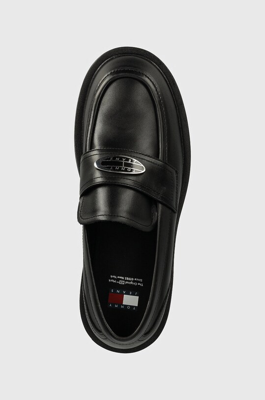 Tommy Jeans mokasyny skórzane TJW FLAT LOAFER czarny EN0EN02557