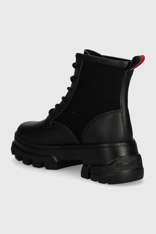 Obuwie Tommy Jeans botki TJW CHUNKY LACE UP BOOT MIX MAT EN0EN02554 czarny