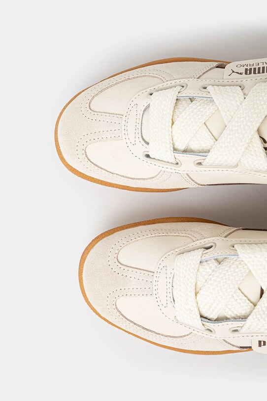 Puma leather sneakers Palermo Wide Lace SD beige 402109