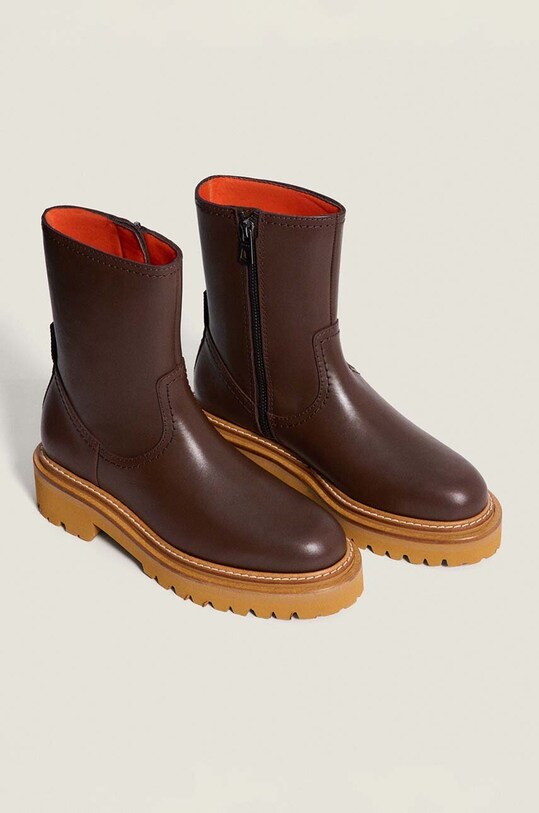 Kožené členkové topánky Hoff BOTA PIEL 22331004 hnedá AW24