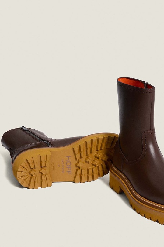 Kožené členkové topánky Hoff BOTA PIEL hnedá 22331004