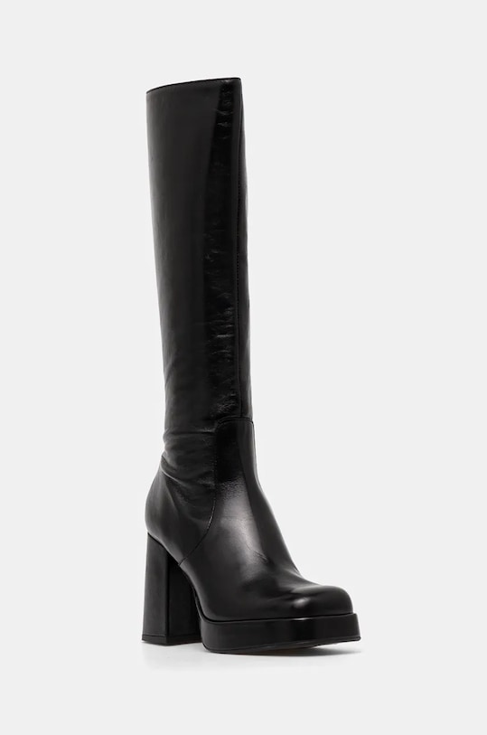 Jonak ghete de piele BRYAN peste 8 cm negru 3500038