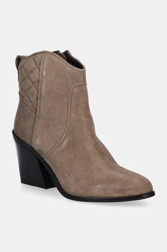 Barbour cizme din piele intoarsa Rhonda peste 8 cm bej LFO0731BE32