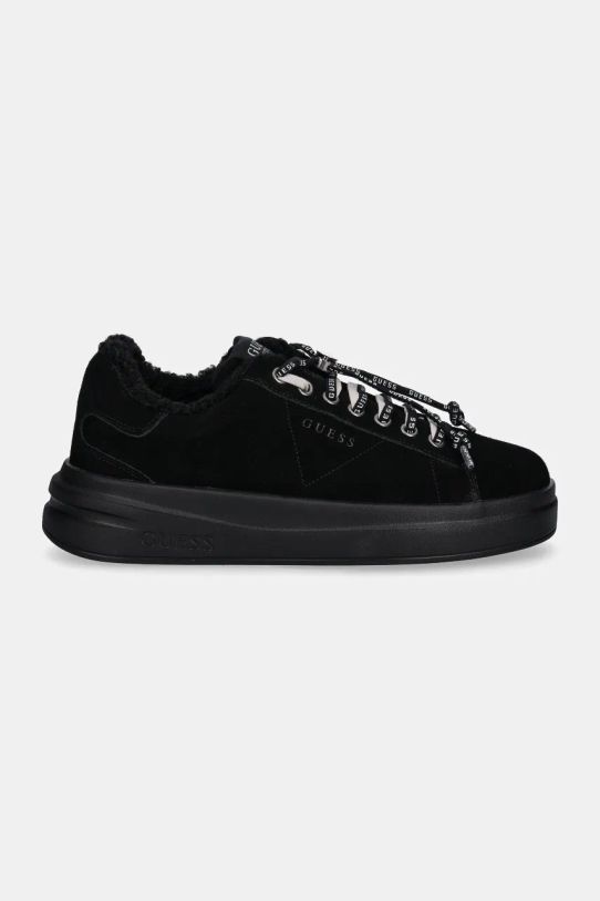 Guess sneakersy zamszowe ELBINA FLFELB.SUE12.BLACK czarny NC24