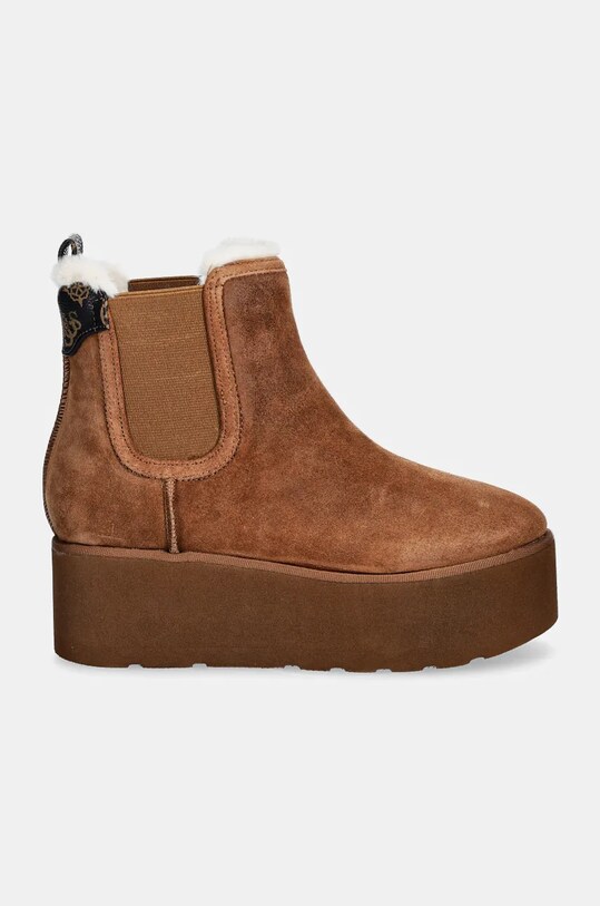 Замшеві черевики Guess JILAINE2 FLFJL2.LEA10.BROWN коричневий AW24