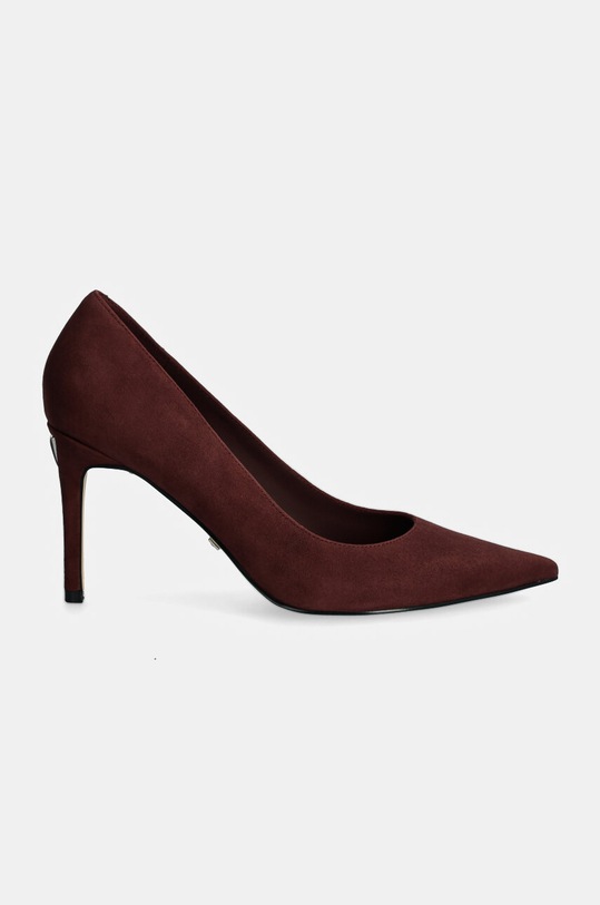 Nubukové lodičky Guess RIPPY2 FLFRPP.SUE08.RED burgundské AW24