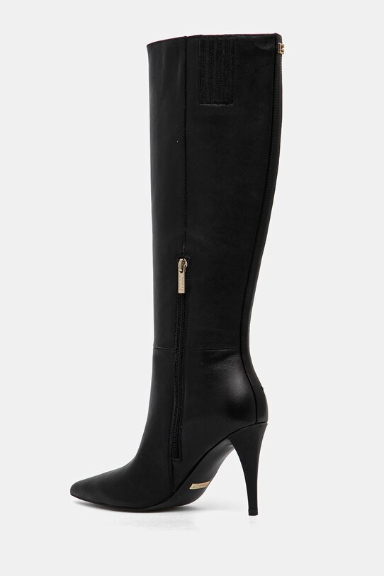 Obuv Kožené čižmy Guess SLEIGH FLFSLE.LEA11.BLACK čierna