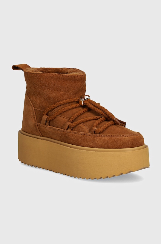 Замшевые сапоги Inuikii Classic Low Platform замш коричневый 75204.004.Brown