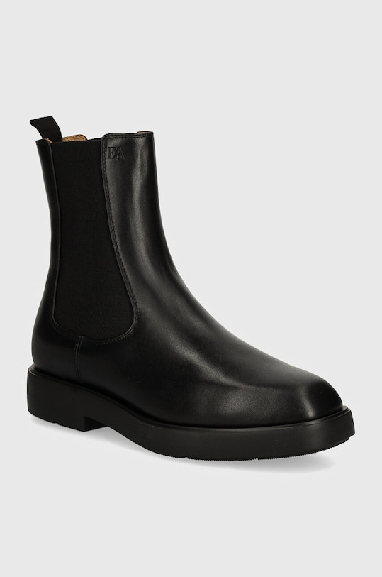 Emporio Armani botki skórzane płaski czarny EW000425.AF11991.UC001