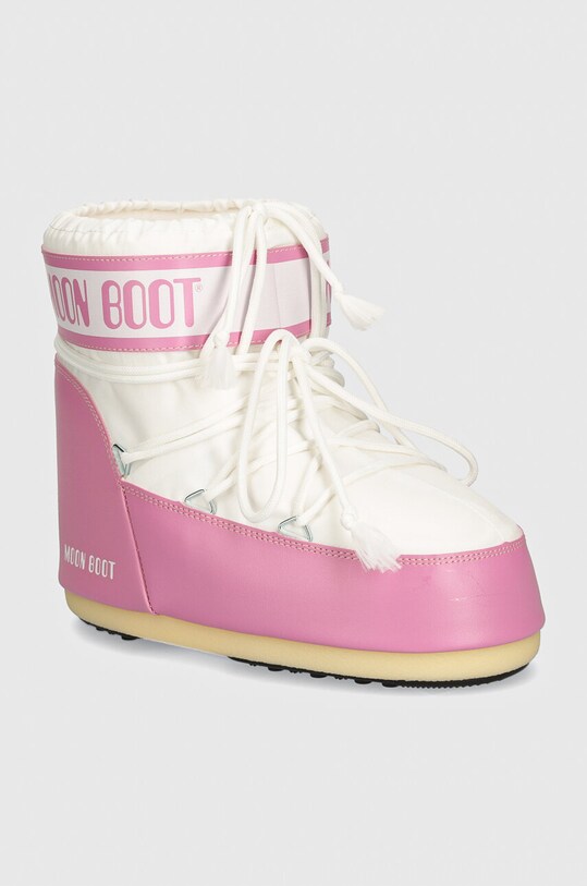 Moon Boot stivali da neve MB ICON LOW NYLON finta pelle fiore rosa 80D1409340.JB05