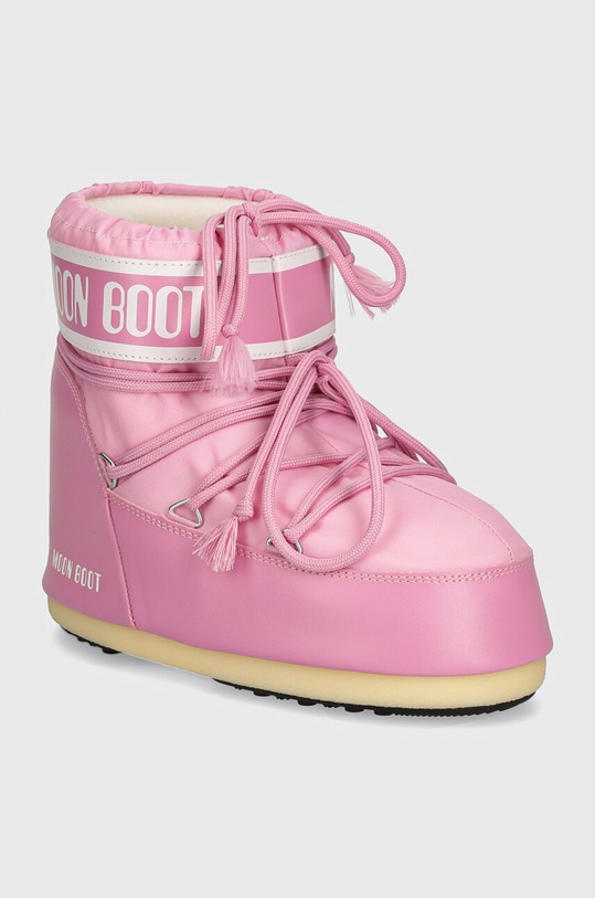 Čizme za snijeg Moon Boot MB ICON LOW NYLON imitacija zrnate kože roza 80D1409340.J001