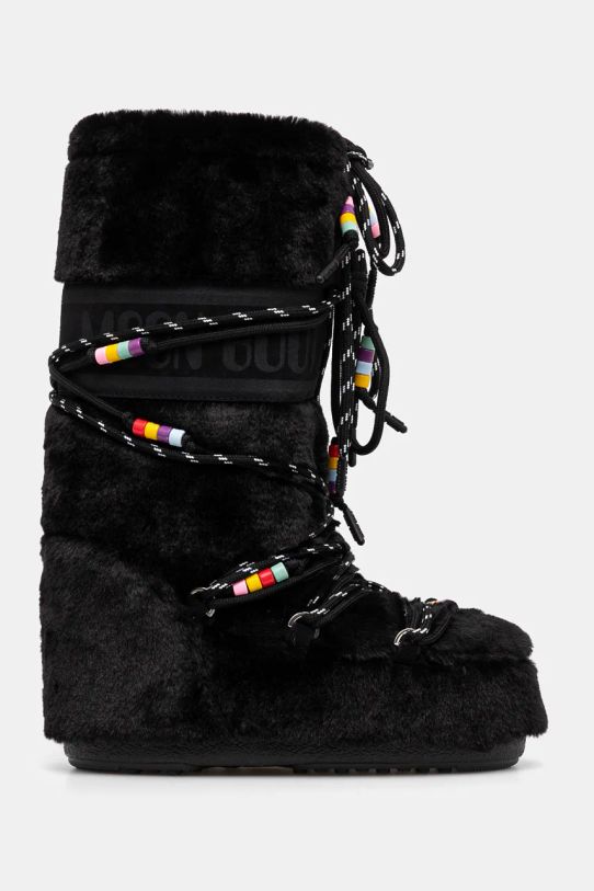 Moon Boot cizme de iarna MB ICON FAUX FUR BEADS 80D1408990.N001 negru AW24