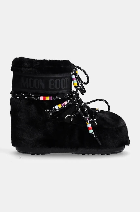 Moon Boot śniegowce MB ICON LOW FAUX FUR BEADS 80D1409470.N001 czarny AW24