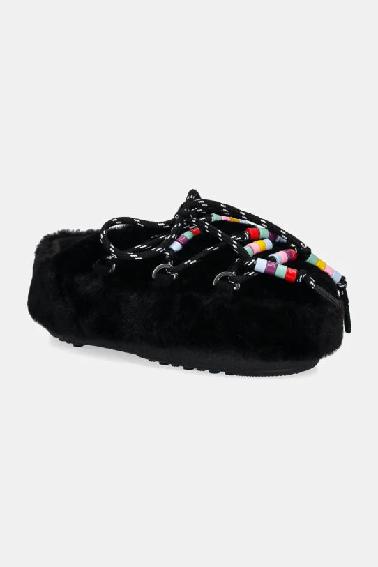 Тапки Moon Boot MB MULE FAUX FUR BEADS чёрный 80D1460250.N001