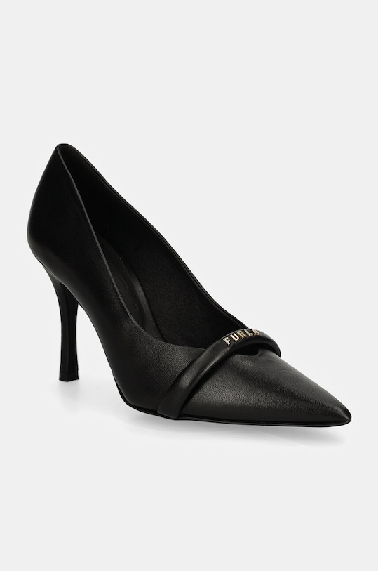 Kožené lodičky Furla Core Decollete přírodní kůže černá YG59FCD.X30000.O6000