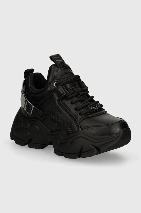 Tenisice Buffalo Binary Halo imitacija zrnate kože crna 1636169.BLK