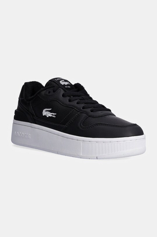Lacoste sneakersy skórzane T-Clip Platform tekstylny czarny 48SFA0046
