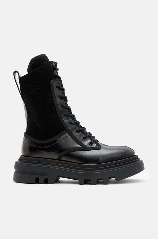 AllSaints botki skórzane Alexia Boot skóra zamszowa czarny W063FB
