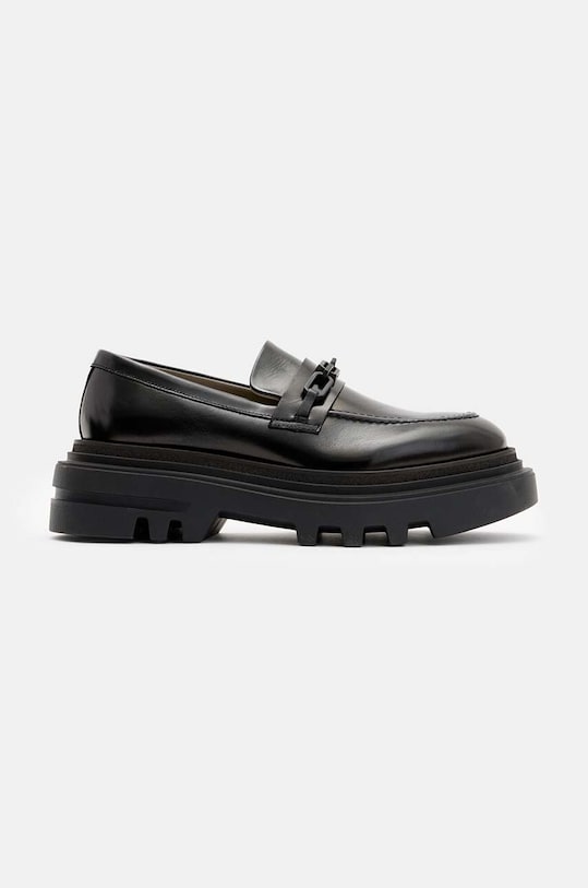 Кожаные мокасины AllSaints Alexia Chain Loafer платформа чёрный W060FB