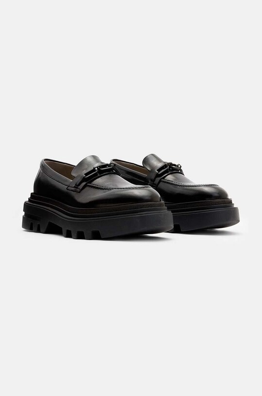 Кожаные мокасины AllSaints Alexia Chain Loafer W060FB чёрный AW24