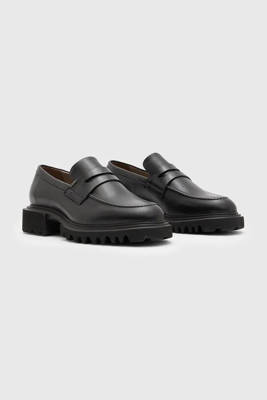 AllSaints mokasyny skórzane Lola Loafer W102FB czarny SS25