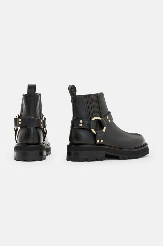 AllSaints cizme de piele Maddie Biker Boot W054FB negru