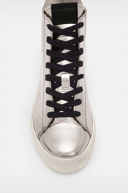 Încălțăminte AllSaints tenisi de piele Tana Met High Top W118FB argintiu