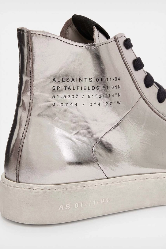 AllSaints trampki skórzane Tana Met High Top srebrny W118FB