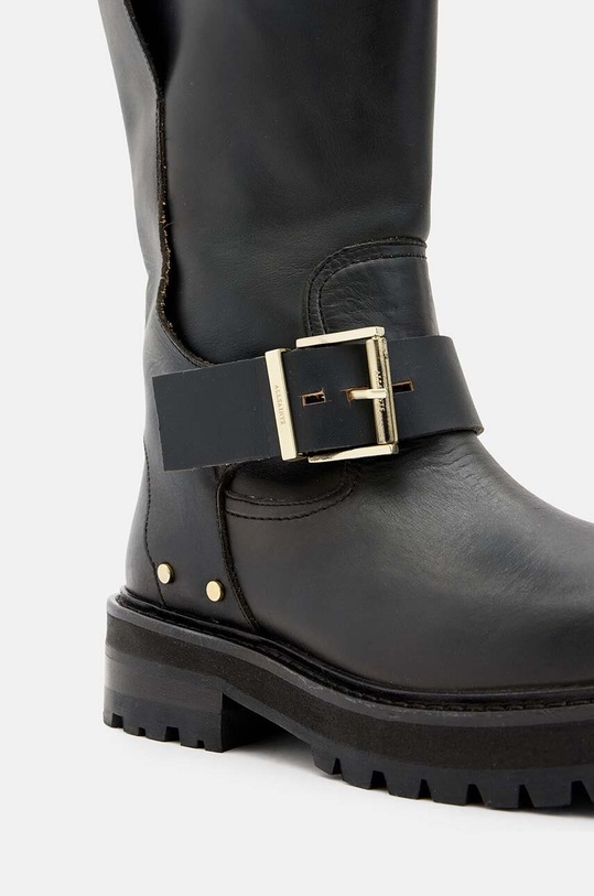 Kožne čizme AllSaints Tay Biker Boot crna W026FA