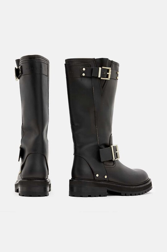 AllSaints ghete de piele Tay Biker Boot W026FA negru