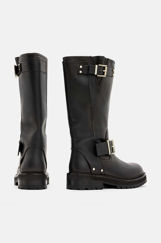 Kožne čizme AllSaints Tay Biker Boot W026FA crna