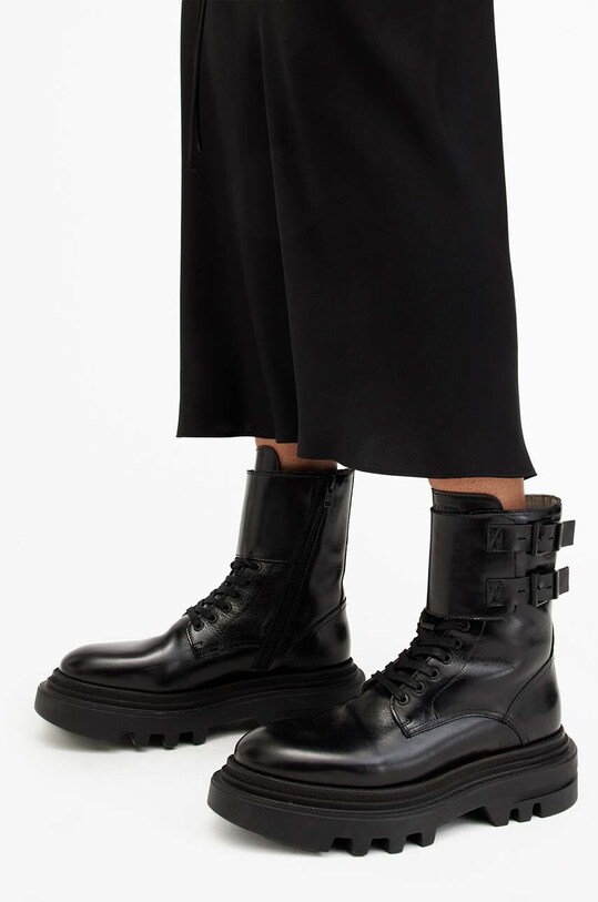 Kožené členkové topánky AllSaints Zoe Boot W064FB