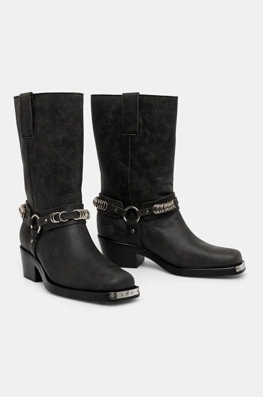 Шкіряні черевики IRO Motty Used без утеплення чорний WP121MOTTYUSED.BLA20