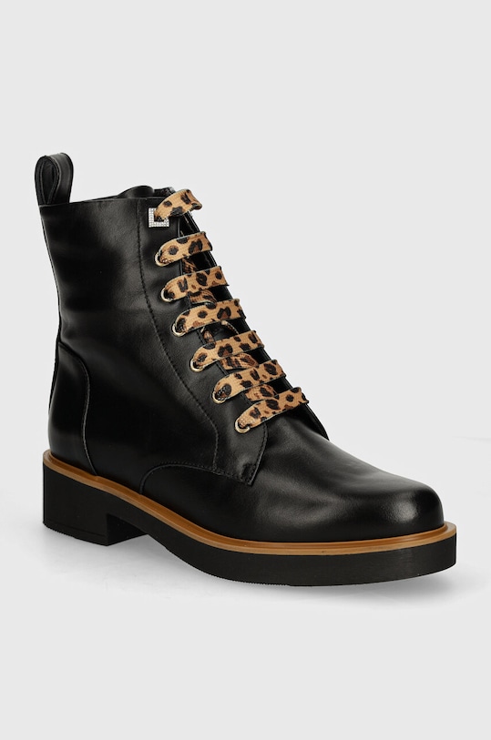 Kožené kotníkové boty Baldinini nezateplené černá D5B262P1VITE.0000