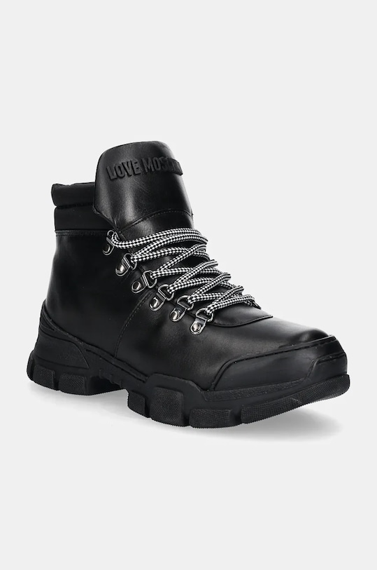 Workery Love Moschino platforma čierna JA15494G0LIA0000