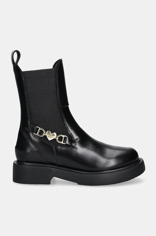 Δερμάτινες μπότες Love Moschino JA24204G0LJD0000 μαύρο AW24