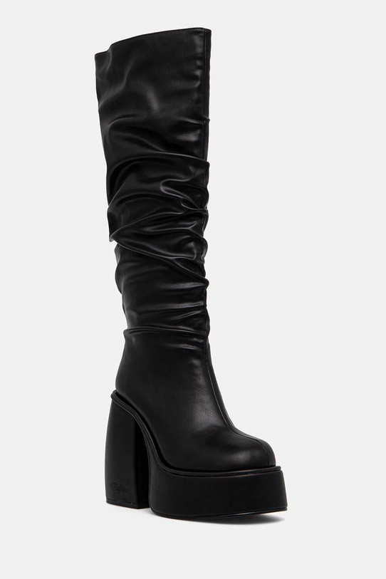 Buffalo kozaki Heart Boot Hi imitacja skóry licowej czarny 1220061.BLK