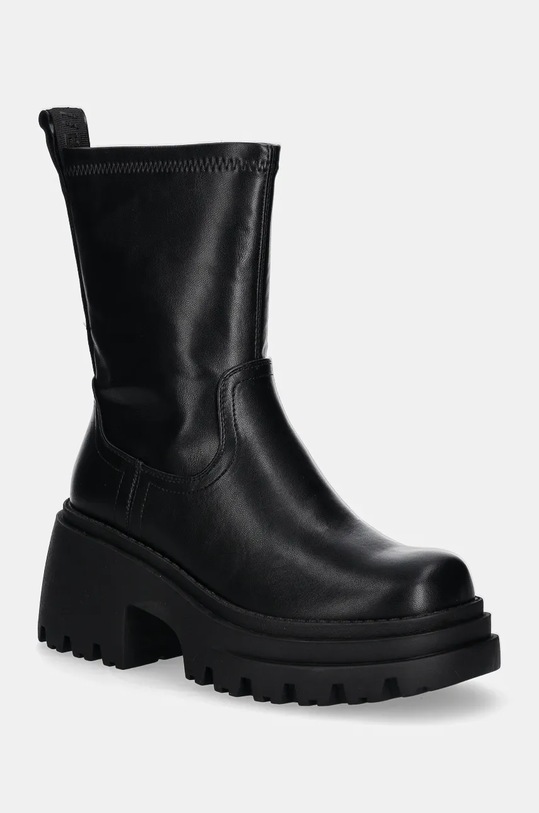 Buffalo stivaletti alla caviglia Bravr Sock Boot finta pelle fiore nero 1220064.BLK