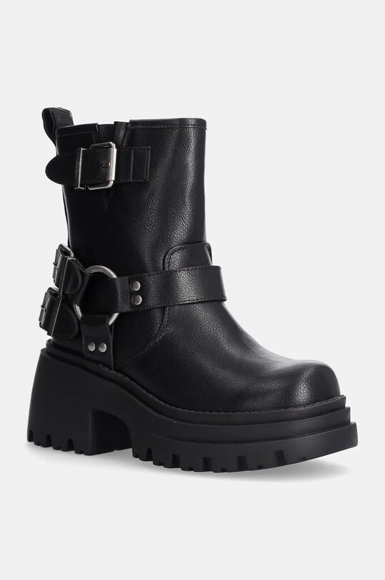Buffalo botki Bravr Biker Lo brak zapięcia czarny 1220067.BLK